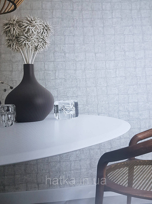 Шпалери вінілові на флізеліні Marburg Floralia 1.06х10 лофт геометрія клітинка сірі 33921 Київ - фото 3