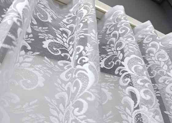 Коротка тюль, висотою 1,2м, жаккард колір білий 871т Київ