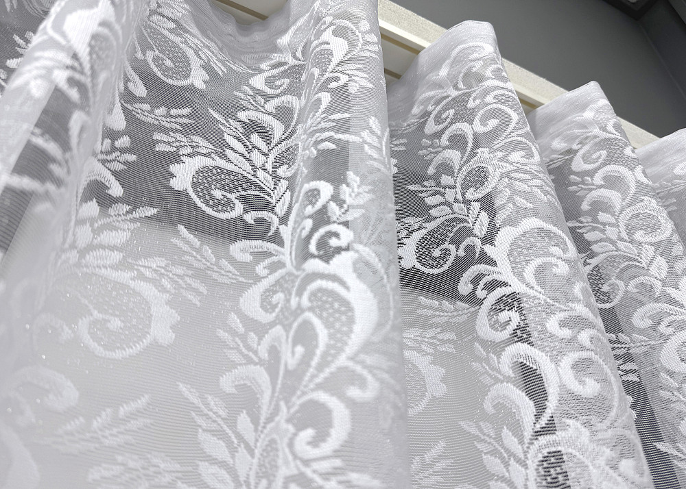 Короткая тюль, высотой 1,2м, жаккард цвет белый 871т Киев - изображение 6