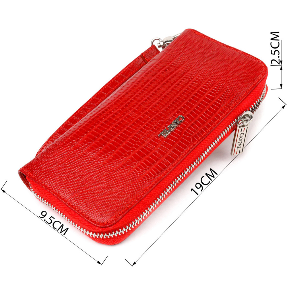 Оригинальный кошелек для женщин из натуральной фактурной кожи CANPELLINI 21613 Красный Киев - изображение 8