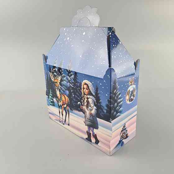 Новогодняя подарочная картонная упаковка для конфет (1000грм) №206 