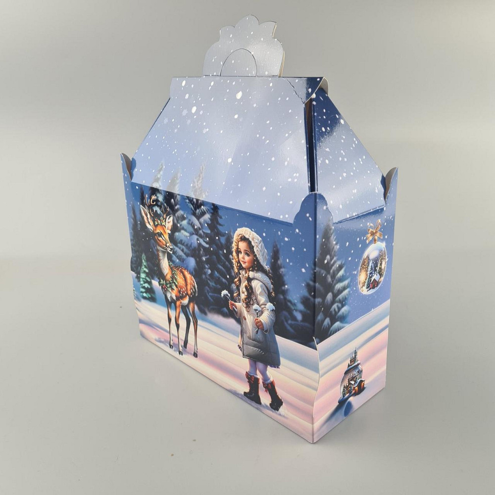 Новогодняя подарочная картонная упаковка для конфет (1000грм) №206 