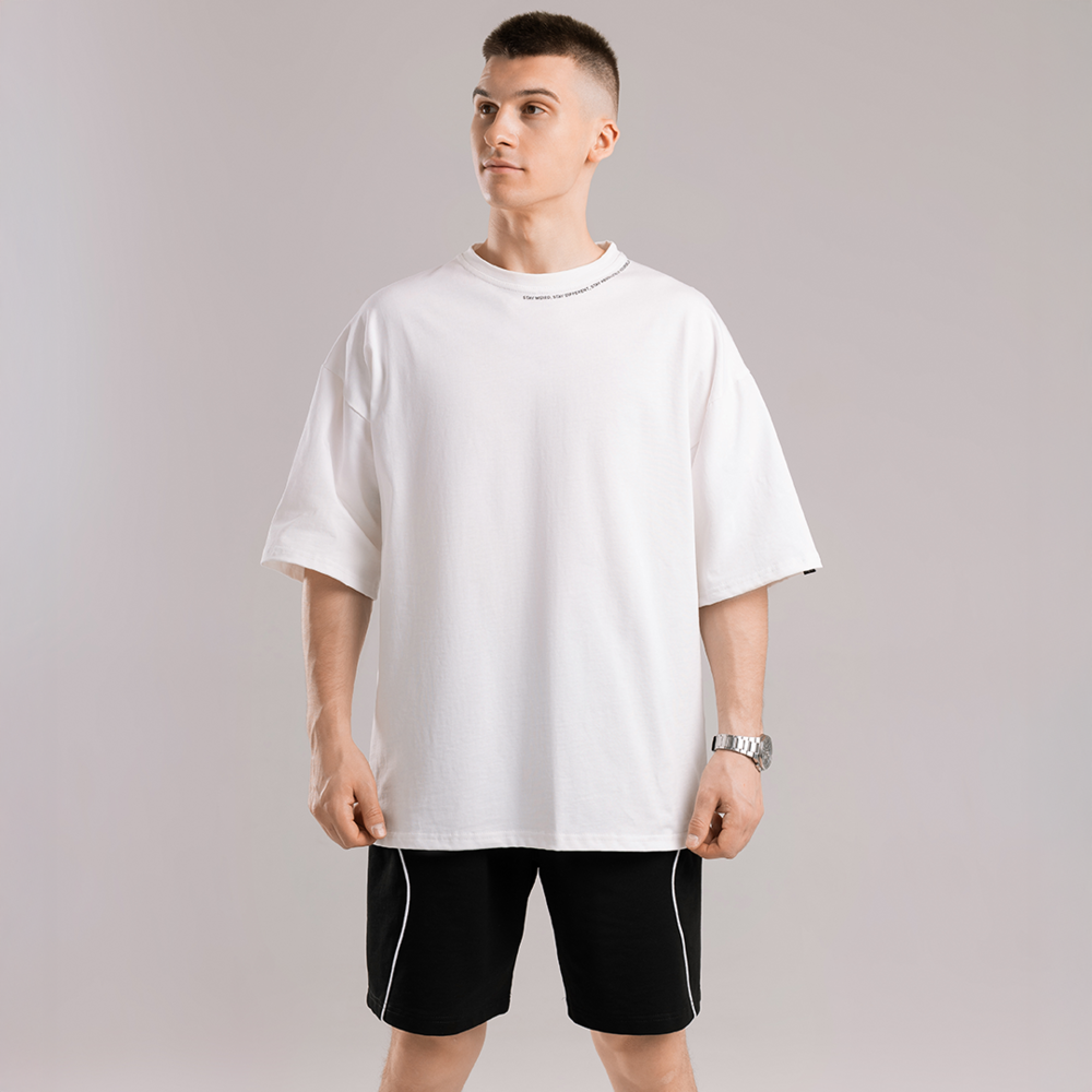 Молочна футболка. Футболка оверсайз чоловіча. Базова футболка Pobedov Onyx Київ - фото 4