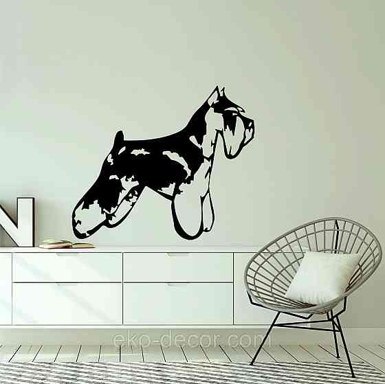 Декоративне настінне Панно «Шнауцер», Декор на стіну 70*64 см, Чорний Київ