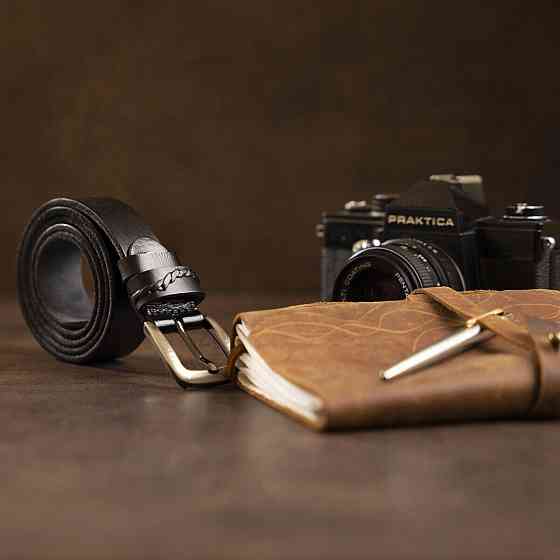 Ремень классика мужской Vintage 20123 Черный Киев