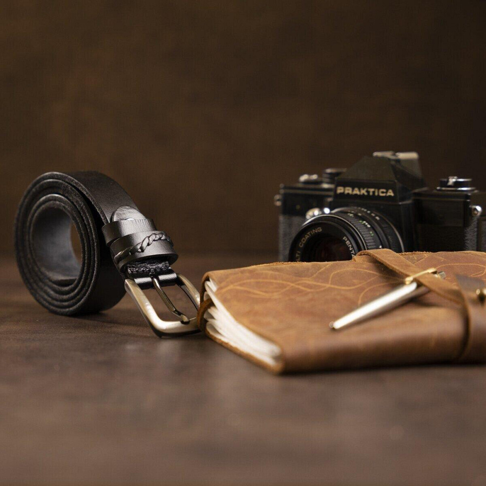 Ремінь класика чоловічий Vintage 20123 Чорний Київ - фото 6