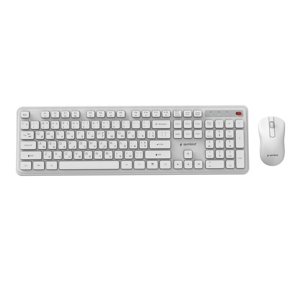 Комплект (клавіатура, миша) бездротовий Gembird KBS-WPS-01-W-CYRL White ( 26904 ) Харьков - изображение 6