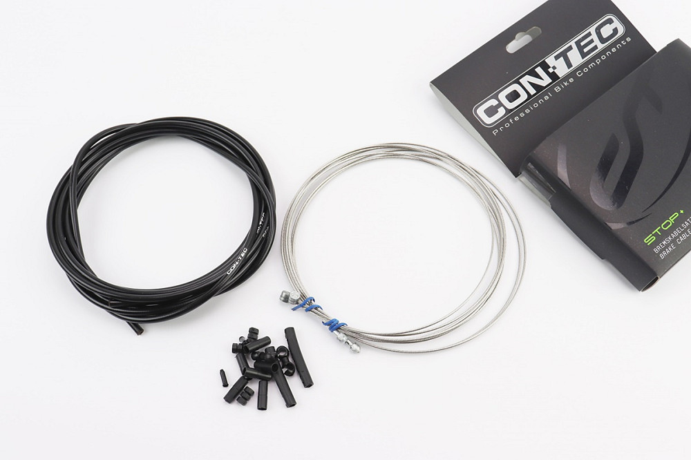 Трос - комплект гальмівний універсальний "ПОВНИЙ" (сорочка 5мм х 3м, троса Slick Stainless 1350/2350мм, ковпачки, кінцевики, фіксатори, захи Київ - фото 1