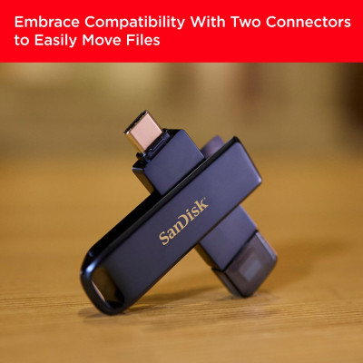 USB флеш накопичувач SanDisk 128GB Phone Drive for iPhone Metallic Sky Lightning/Type-C U (SDIXD0N-128G-GN6NE) Вінниця - фото 10