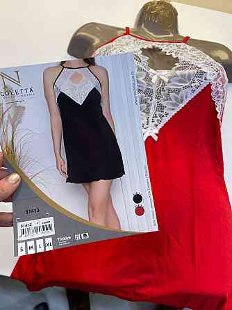 Вискозная однотонная сорочка с соблазнительным кружевом Nicoletta 81413 Киев