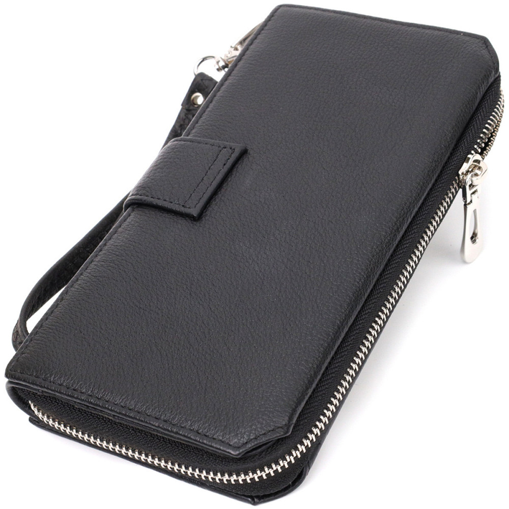 Шкіряний гаманець-клатч унісекс, чорний (ST Leather) Київ - фото 20
