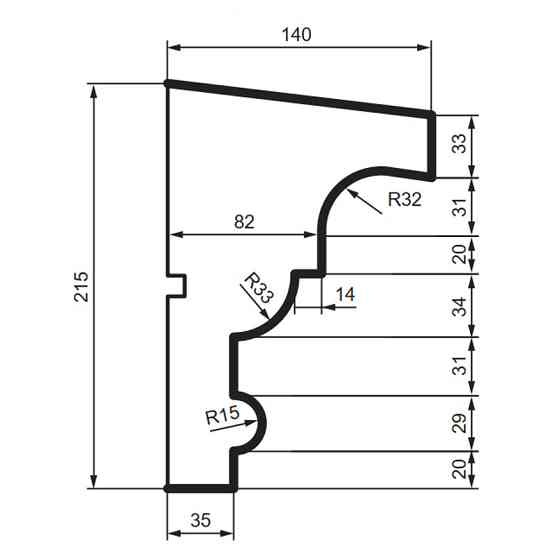 Подоконник фасадный Prestige Decor DC 109 Днепр