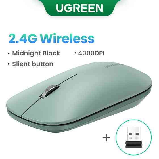 Маніпулятор миша бездротова UGREEN MU001 Portable Wireless Mouse Green Одеса