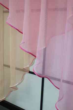 Кухонная занавеска VR-Textil № 053к персиковый с розовым 280х170 см (50-150) Киев