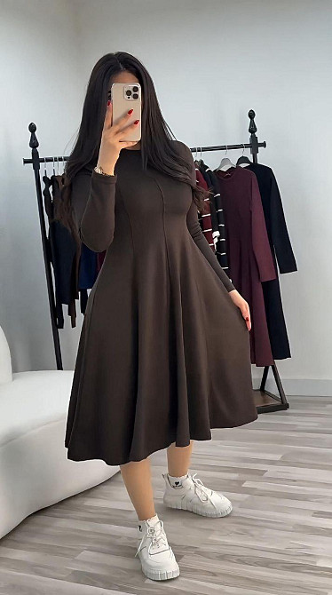 Жіноче стильне вечірнє плаття з двонитки Шоколад, 52/54 Одеса - фото 3