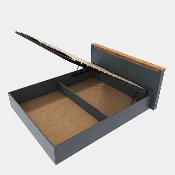 Кровать двуспальная Эверест Нордик-1600 (подъемный механизм) 160х200 см Графит + Дуб крафт золотой (DTM-5560) Львов