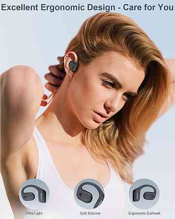 Наушники беспроводные открытого типа Open-Ear, Bluetooth для бега, спорта, фитнеса, водонепроницаемые IPX5 Киев