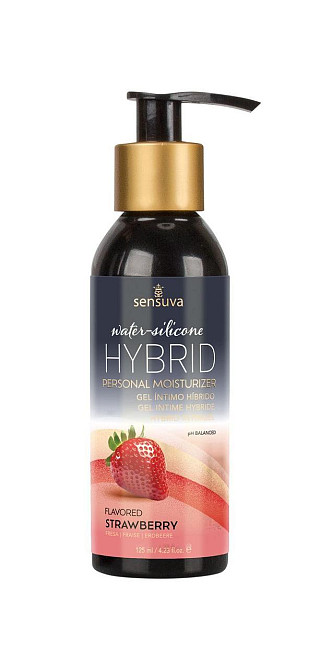Змазка водно-силіконова Sensuva Hybrid Strawberry (125 мл) без цукру, можна для оральних пестощів Sex Aura Київ - фото 1