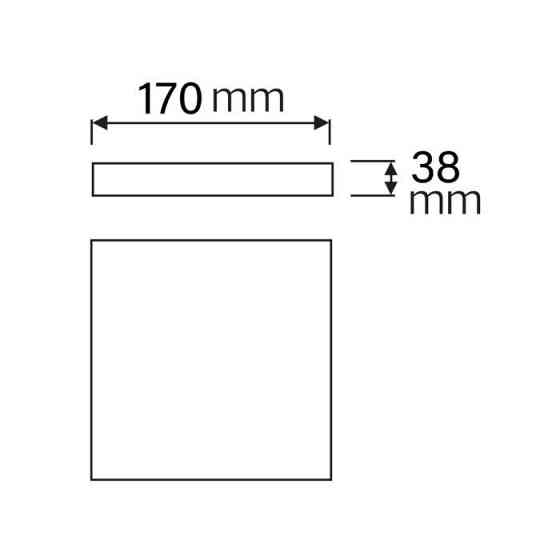 Светодиодный накладной квадратный светильник  SOFIA/S-24 3CCT 24W  черный 016-065-1024 Одесса