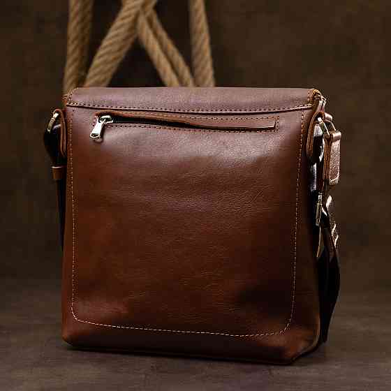 Кожаная мужская сумка через плечо GRANDE PELLE 11567 Коричневый Киев