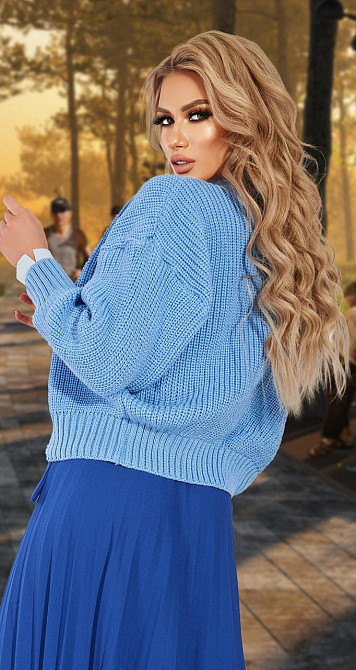 Короткий кардиган грубого в'язання (42-48) Київ - фото 3