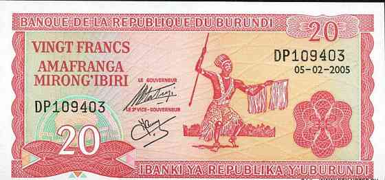 Бурунди/Burundi 20 Francs 2005 Pick 27 UNC Полтава