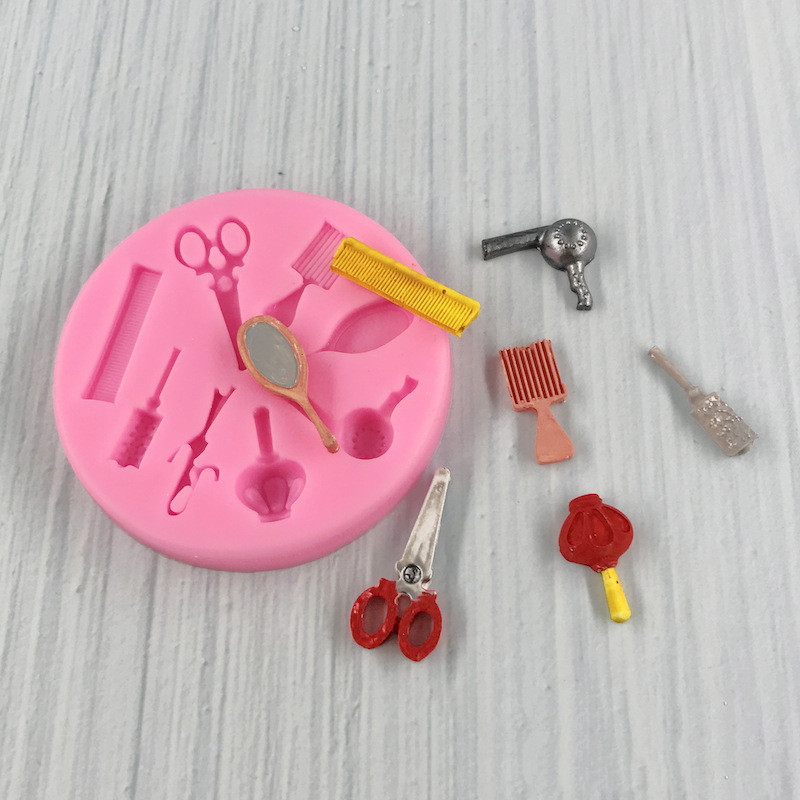 Силиконовый молд Парикмахерская 8 см розовый Киев - изображение 3