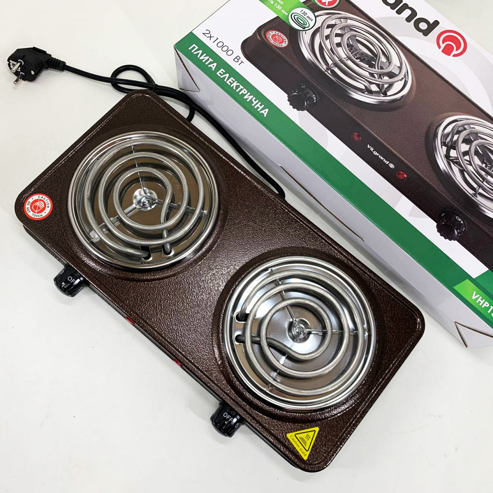 Электро плита маленькая ViLgrand VHP132 2000 Вт, Надежная кухонная плита Портативная переносная IJ-13 Львов - изображение 3