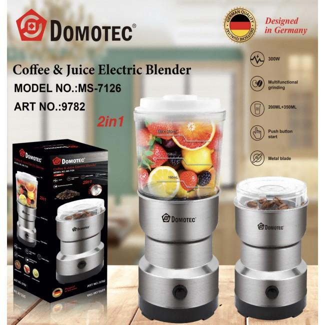 Кавомолка з блендером 2в1 Domotec/RAF R-7126 300Вт кавомолка 95 грам, чаша блендера 350 мл Одеса - фото 1