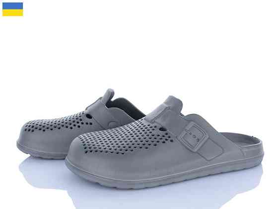 Капці шльопанці із закритим носком передом чоловічі сірі вентильовані легкі піна ЕВА лікарів кухарів для роботи відпочинку 45/46 Одеса