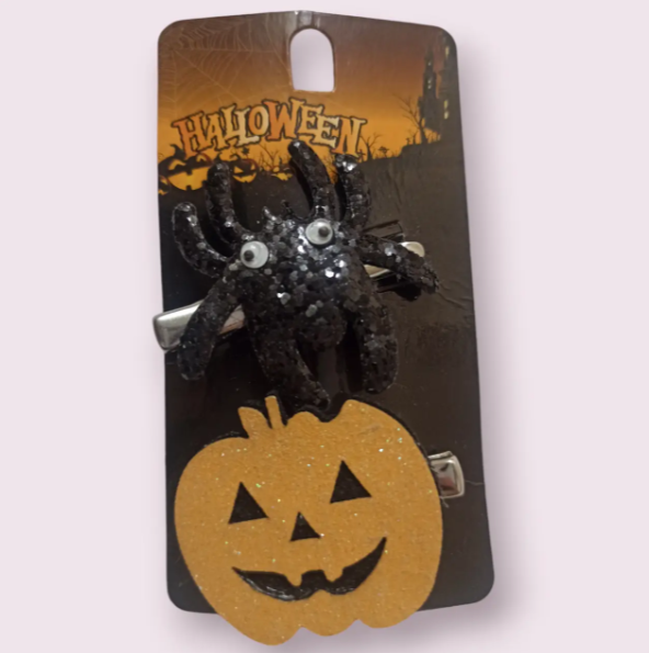 Заколки на Хелловін павук та гарбуз one size різнобарвний Київ - фото 1