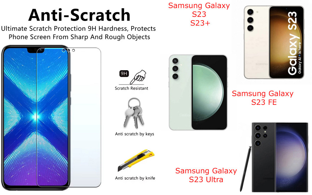 Защитное стекло NeoGlass для Samsung Galaxy S23, S23+, S23 FE, S23 Ultra – ультрапрозрачное и устойчивое Киев - изображение 1