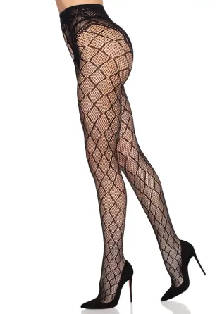 Колготки Leg Avenue Net Tights with Crotchless Panty One Size Black Львов