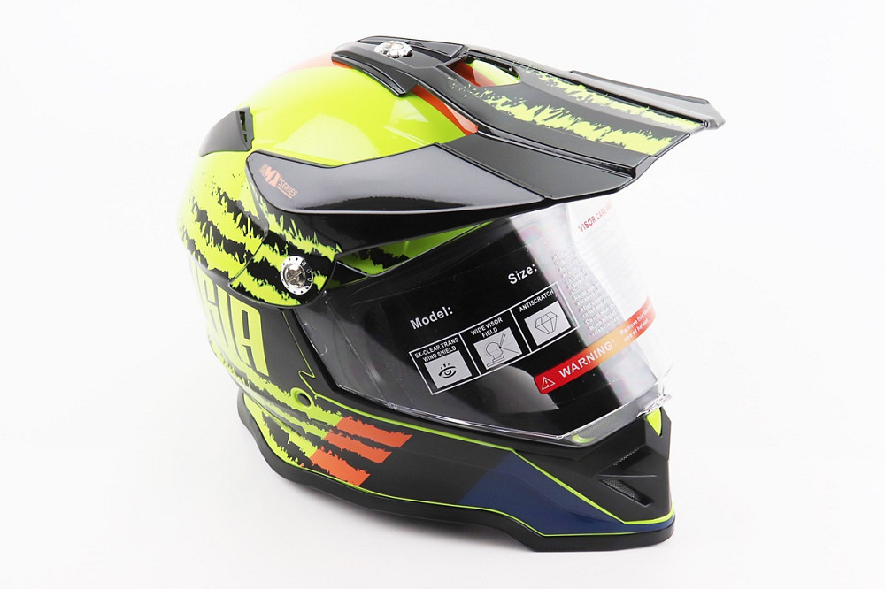 Шолом кросовий/ендуро/АТV зі склом BLD-819-7 L (59-60см), ЧОРНИЙ/ЖОВТО-ПОМАРАНЧЕВИЙ Киев - изображение 1