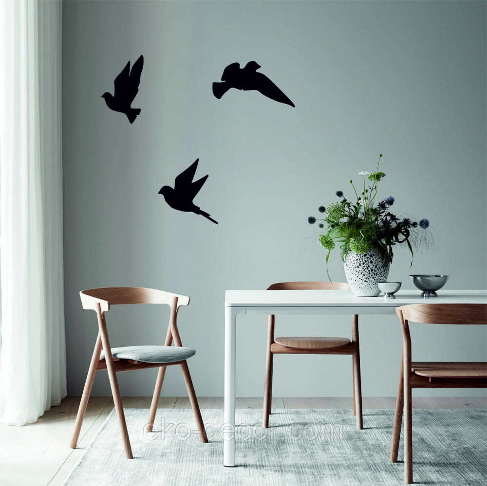 Декоративное настенное Панно «Птичка» Декор на стену(цена за 1шт) 30*18 см, Черный Киев - изображение 2