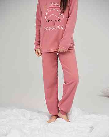 Жіноча тепла піжама зі штанами Фліс — Олень у шапці Lady Secret 94109 Київ