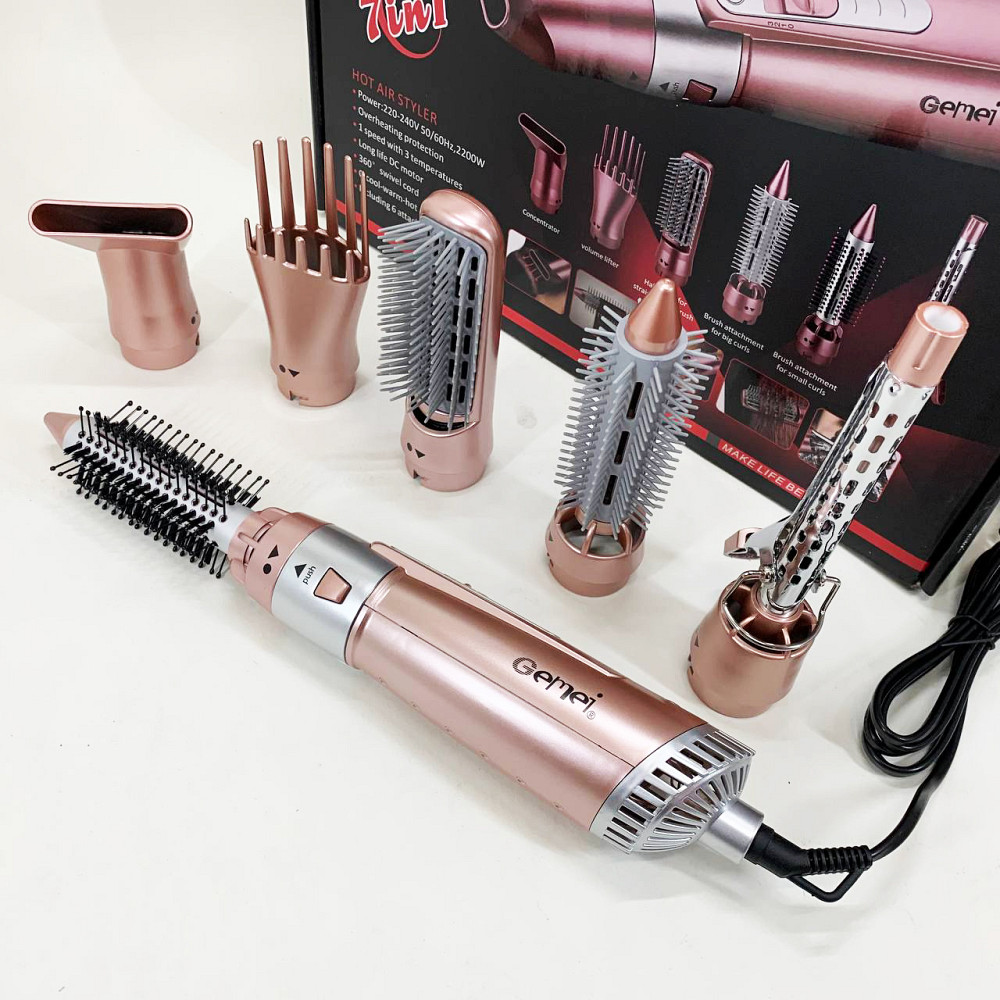 Фен з іонізацією для укладання GEMEI GM-4831, Фен з холодним і теплим режимами професійна щітка XU-88 Львів - фото 13