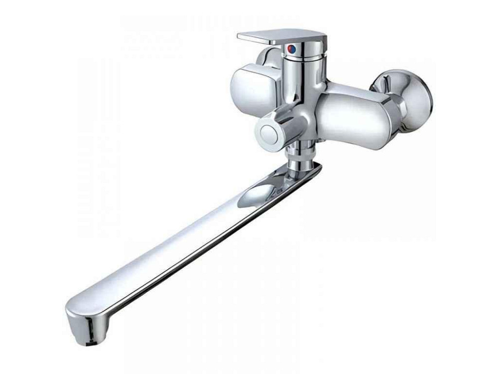 Змішувач Настінний хром LUCAS-006 EURO SET CHROME (з шлангом, лійкою та кронштейном) ТМ PLAMIX Київ - фото 1