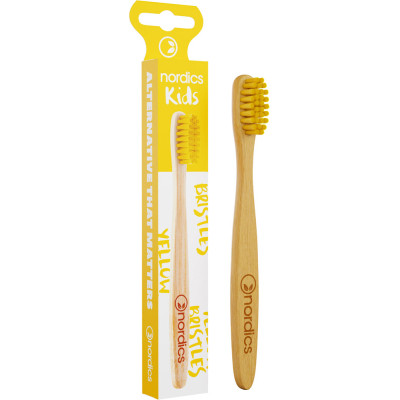 Дитяча зубна щітка Nordics Baby Moso з бамбука, жовта (3800500324135) Вінниця - фото 1