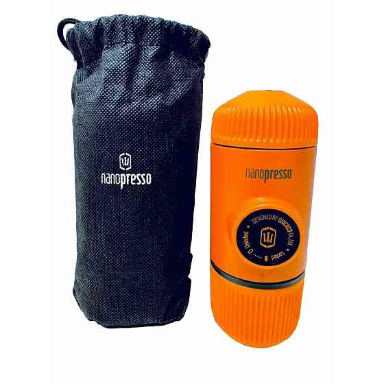 Портативна еспресо-кавоварка Wacaco Nanopresso помаранчева, механічна, для меленої кави Київ