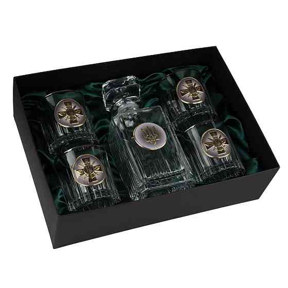Набір для віскі "ГЕНШТАБ ЗСУ" 5 предметів Boss Crystal, графін + 4 бокали Рівне