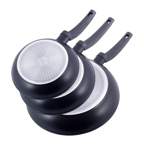 Набір сковорід d20см/24см/28см алюміній а/п Black marble 4124 KAMILLE Житомир - фото 5