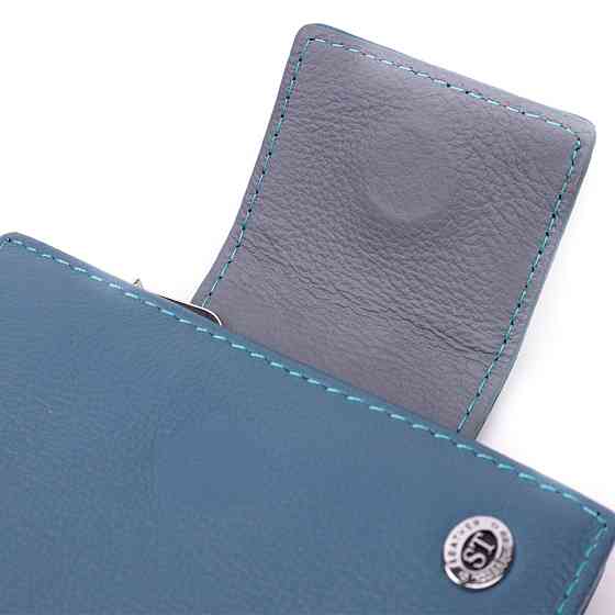 Жіноче портмоне з оригінальною монетницею з натуральної шкіри ST Leather 19450 Бірюзовий Київ