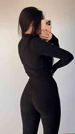 Женский повседневный термо костюм двойка: боди и лосины из ткани пума Черный, 44/46 Одесса