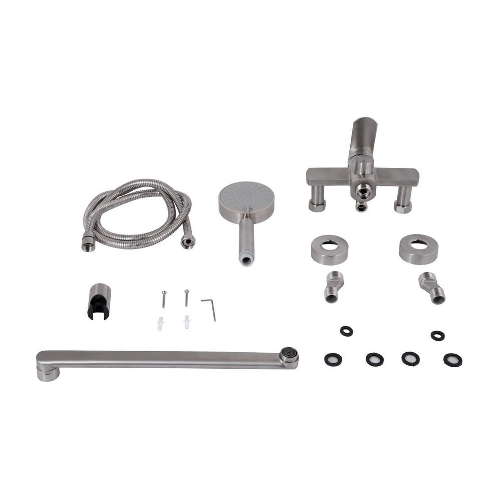 Змішувач для ванни Lidz Luna 005 (з душовим гарнітуром) (k35) LDLUN005NKS46093 Nickel Київ - фото 7