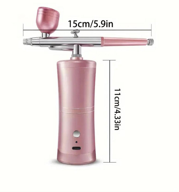 Портативний аерограф з компресором акумуляторний 0.3 мм | Портативний пістолет для фарбування, нейл- Київ - фото 2