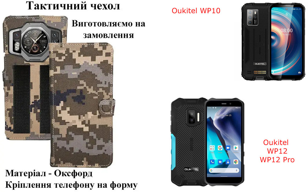 Тактический чехол для OnePlus 11R 5G, крепится к снаряжению на липучке Киев - изображение 1