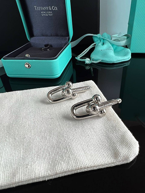 Тиффани серьги крупные  Hardwear / Tiffany серьги большие напыление серебро / упакованы в мешочек Одесса - изображение 1