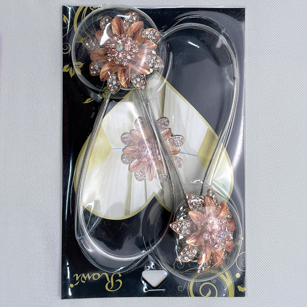 Магніти для штор та гардин "Flowers" набір 2 шт Персиковий (81-191) Київ - фото 8