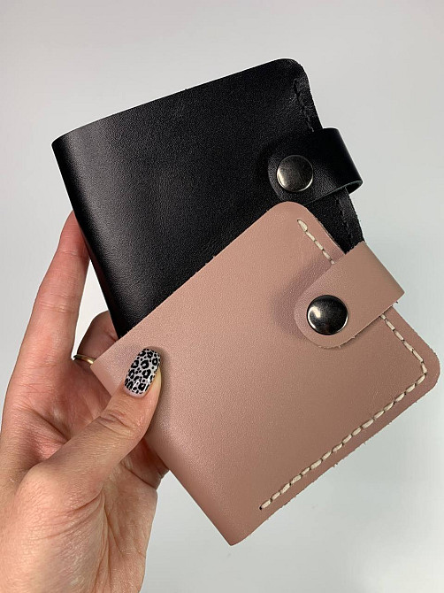 Чоловічий гаманець із натуральної шкіри, місткий гаманець, чоловічий на кнопці гаманець із Crazy HorseMasterSem Київ - фото 2